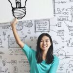 Closet Solution - Woman Draw a Light bulb in White Board