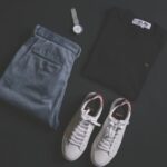 Clothing - pair of white low-top sneakers