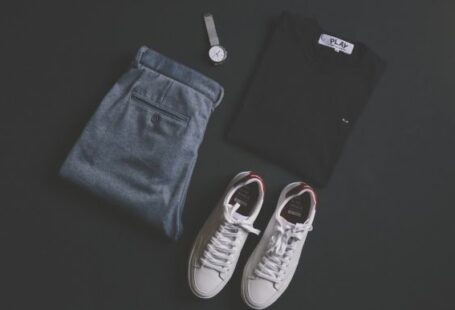 Clothing - pair of white low-top sneakers