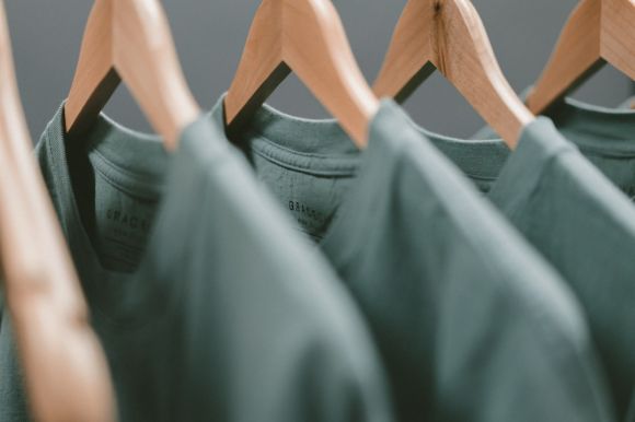Clothing - green clothes hanger