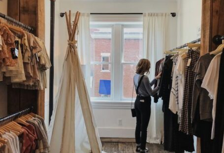 Clothing - woman standing selecting clothes