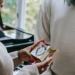 Clothing Exchange - Black woman receiving present from man